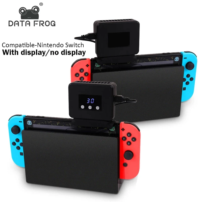 Data Frog Cooler Radiator Base With Cooling Fan Compatible-Nintendo Switch Console Heat Sink With LED for NS Switch Accessories