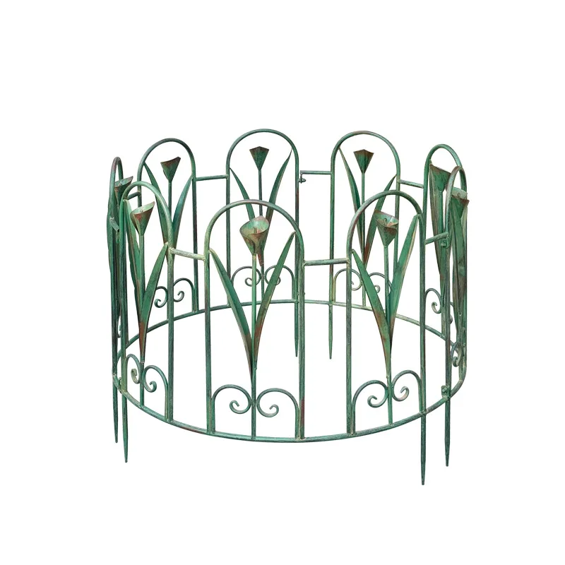 Retro wrought iron bracket Clematis full circle climbing vine frame fence partition courtyard garden outdoor flower stand