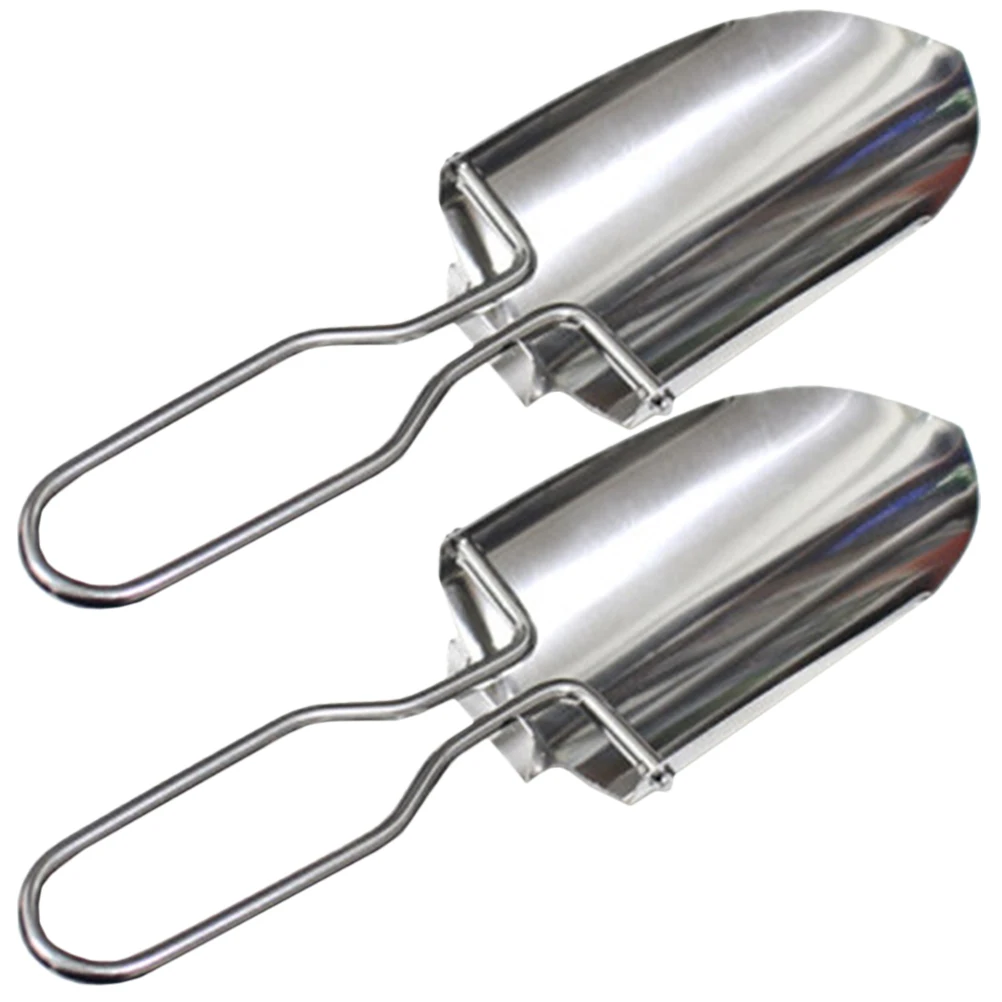 

2pcs Folding Spatula Mini Shovel Hand Spade Small Gardening Steel Scoop Compact Lightweight Durable Stainless Outdoor Tools