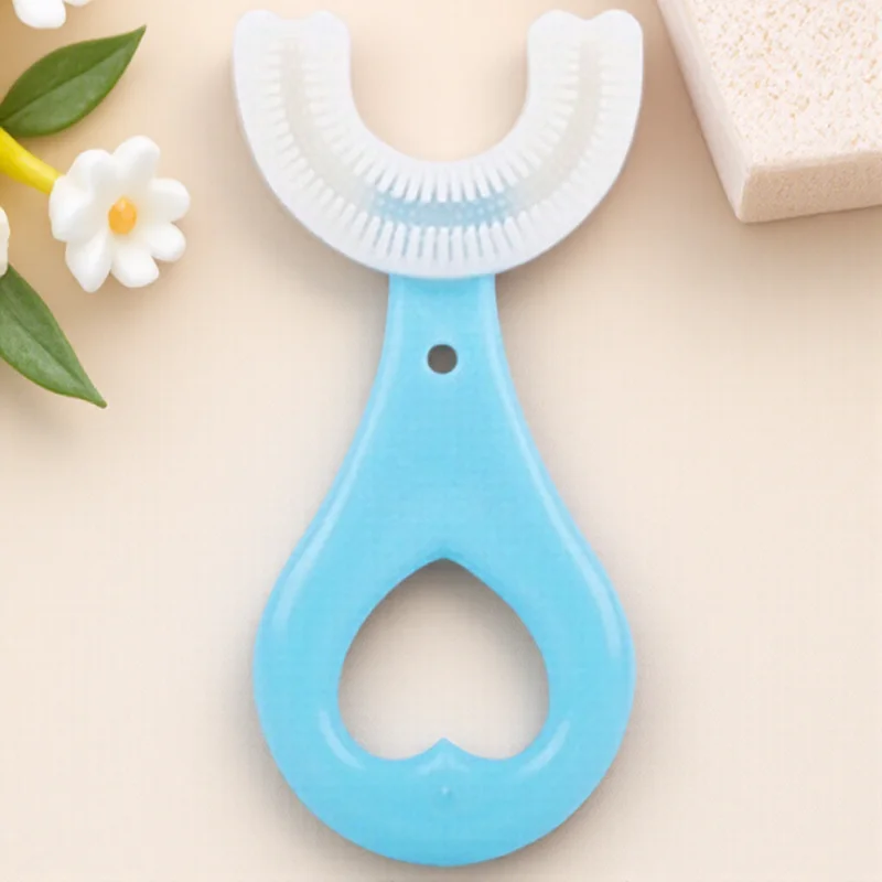 

Детская U-образная силиконовая зубная щетка для детей от 2 до 12 лет, профессиональный инструмент для чистки полости рта, детская зубная щетка