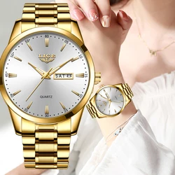 LIGE Woman's WatchesTop Brand Luxury Stainless Steel  Ladies Quartz Wrist Watch Waterproof Casual Dress Women Clock Reloj Mujer