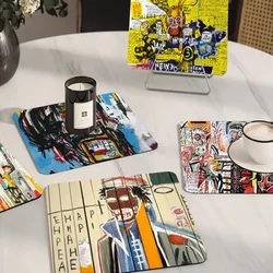 Jean Michel Basquiat Art GraffitiKitchen Drainage Mat Retro Style Dish Drying Pads Absorbent Placemats Drainer Tableware Mats