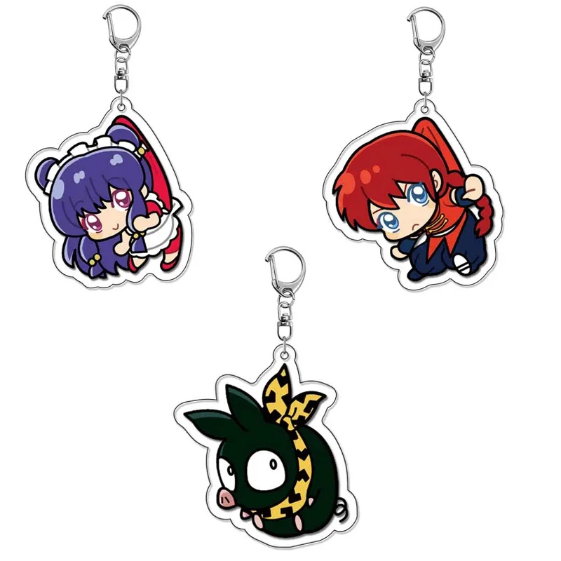 Anime Ranma Tendou Akane Hibiki Ryoga Kawaii llavero lindo llavero de dibujos animados bolsa etiqueta accesorios regalo de moda