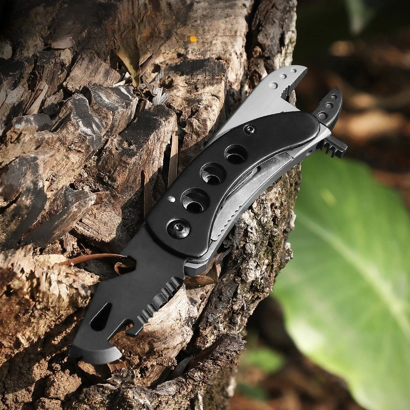 Multi-functional EDC Outdoor Folding Tool Portable Camping Saw Adjustable Wrench Survival Emergency Tool