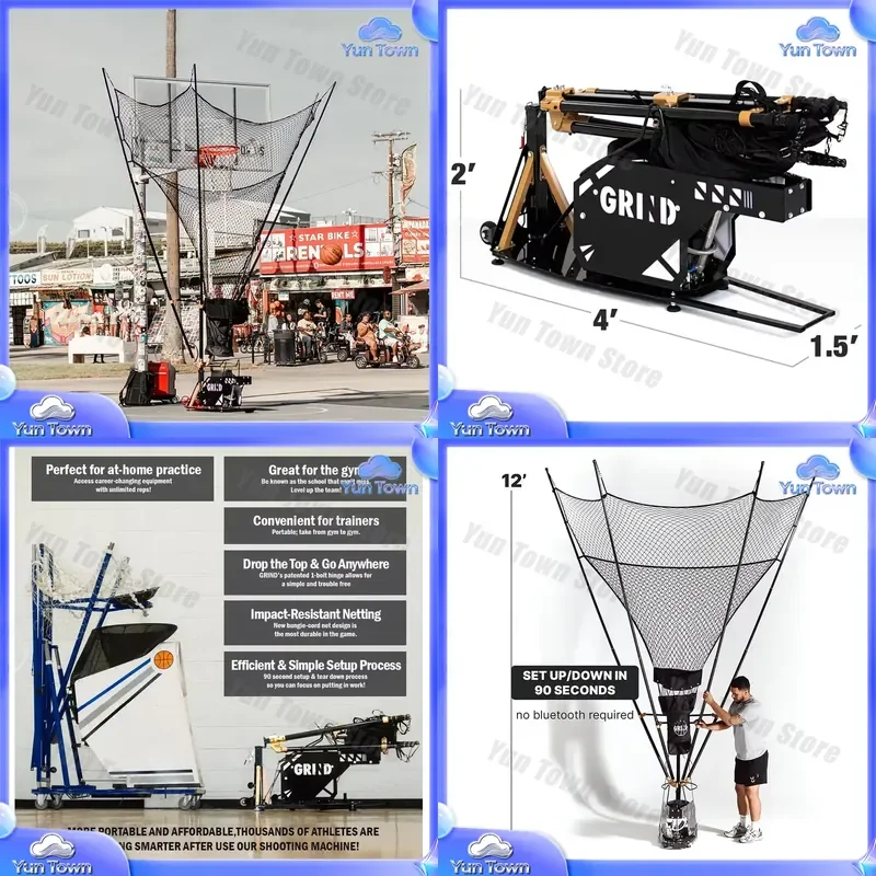 Wholesale Folding Portable Basketball Hoop for Indoor Outdoor Use Grinding Projector Stand for Home Gym Playground