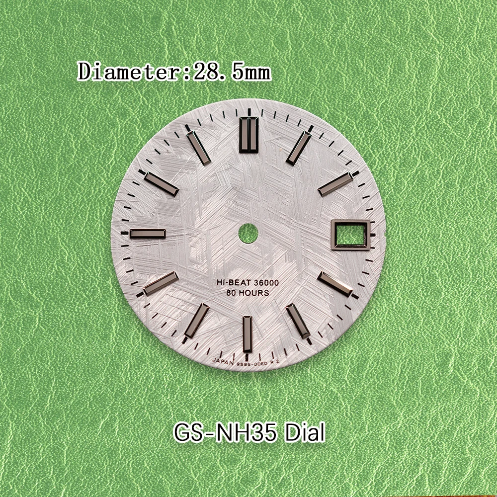GS Dial Or S Dial 28.5mm White meteorite NH35 dial No Luminous Suitable for NH35 NH36 Movement Watch Modification Accessories