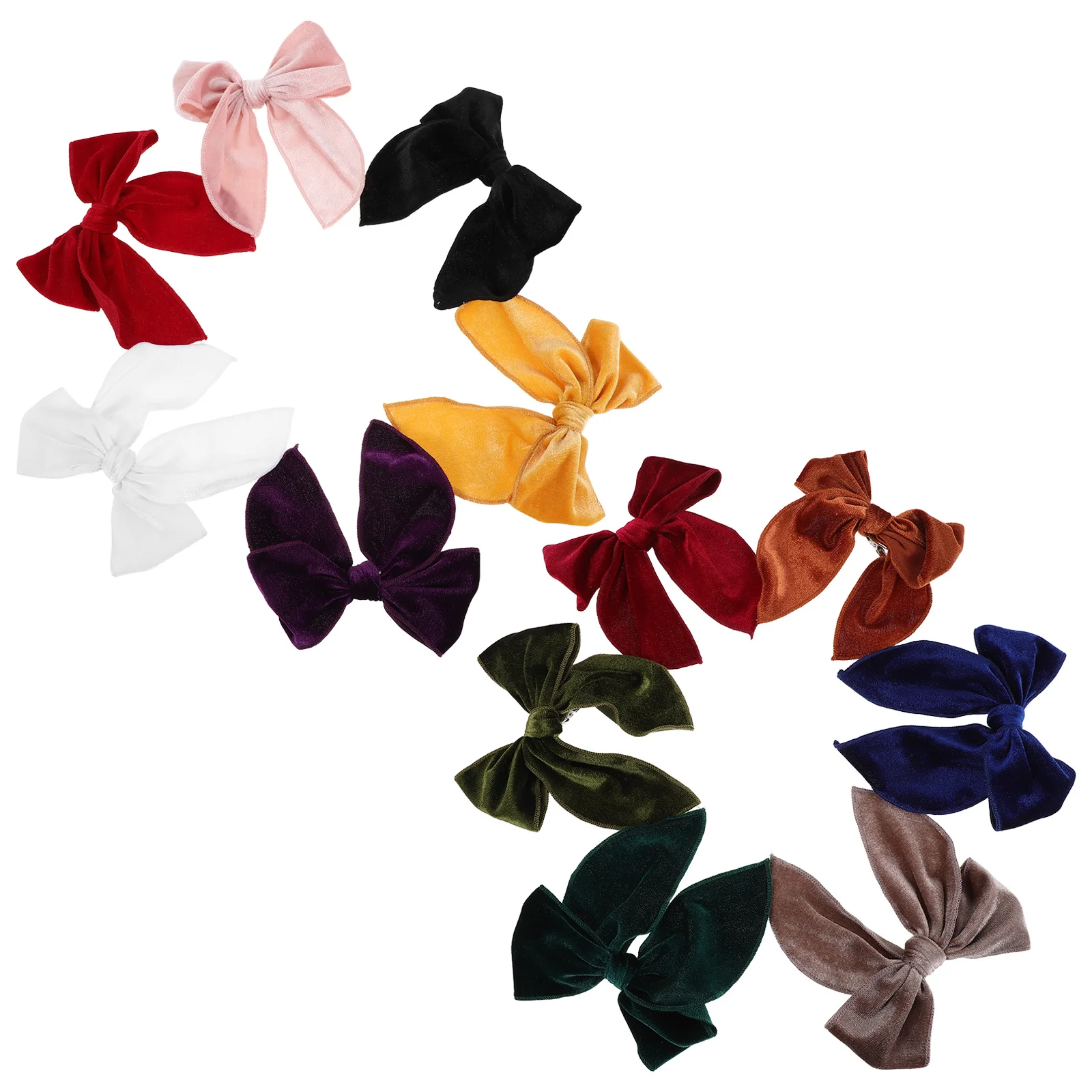 

12Pcs Bow Hair Clips Girls Accessories Classic Velour Barrette Clips Party School Toddler Teens Hairpins Kids Women Hairbows