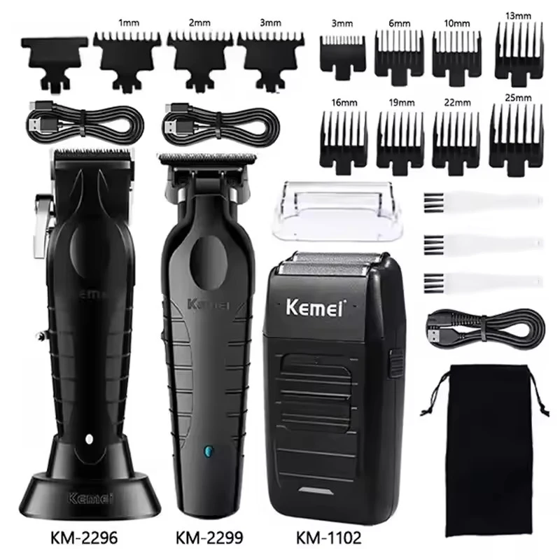 Kemei KM-2296 KM-2299 KM-1102 Haarschneidemaschine Kit Herren Elektrorasierer Haarschneidemaschine Professionelle Haarschneidemaschine