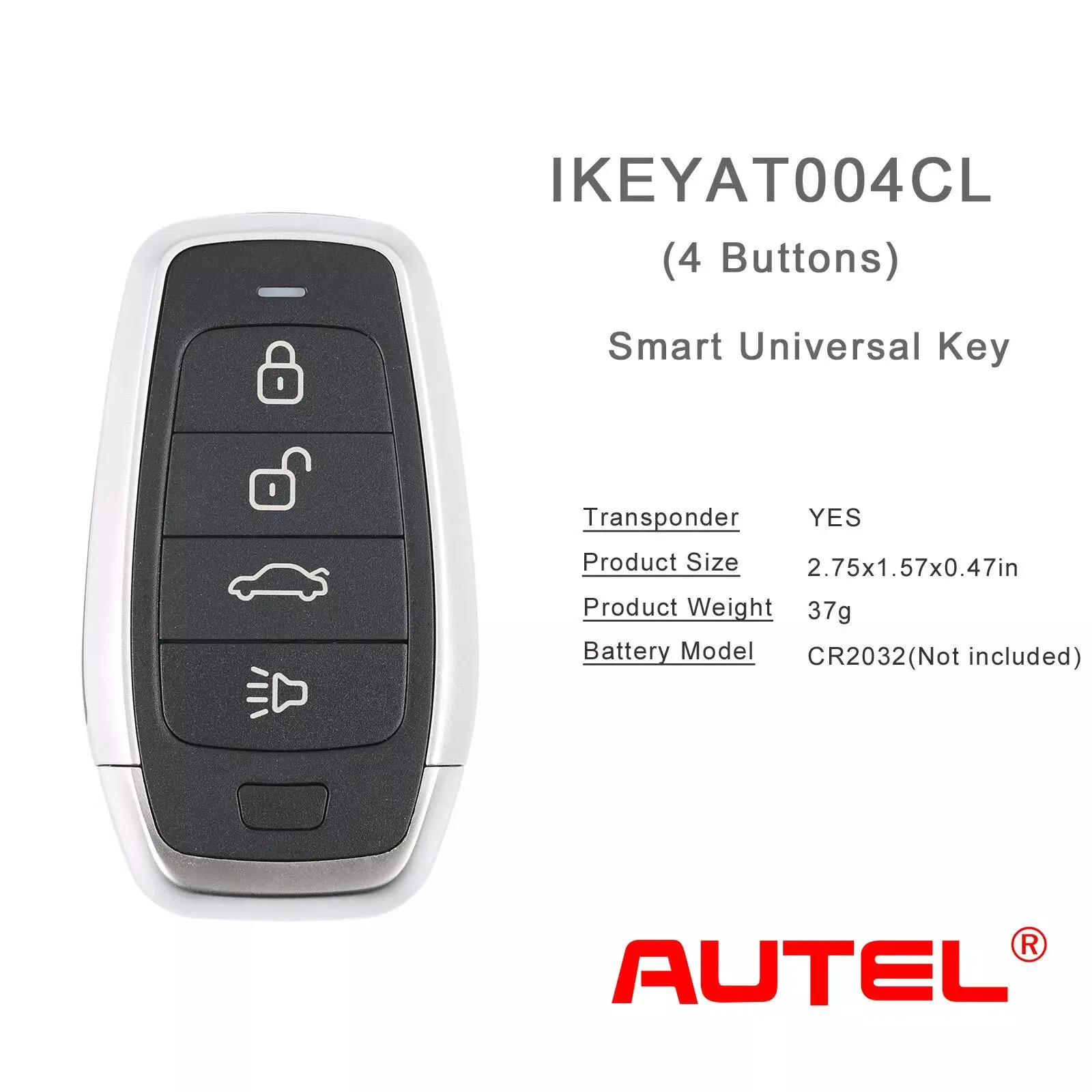 AUTEL IKEYAT004CL 4 Buttons Independent Universal Car Smart Key For KM100