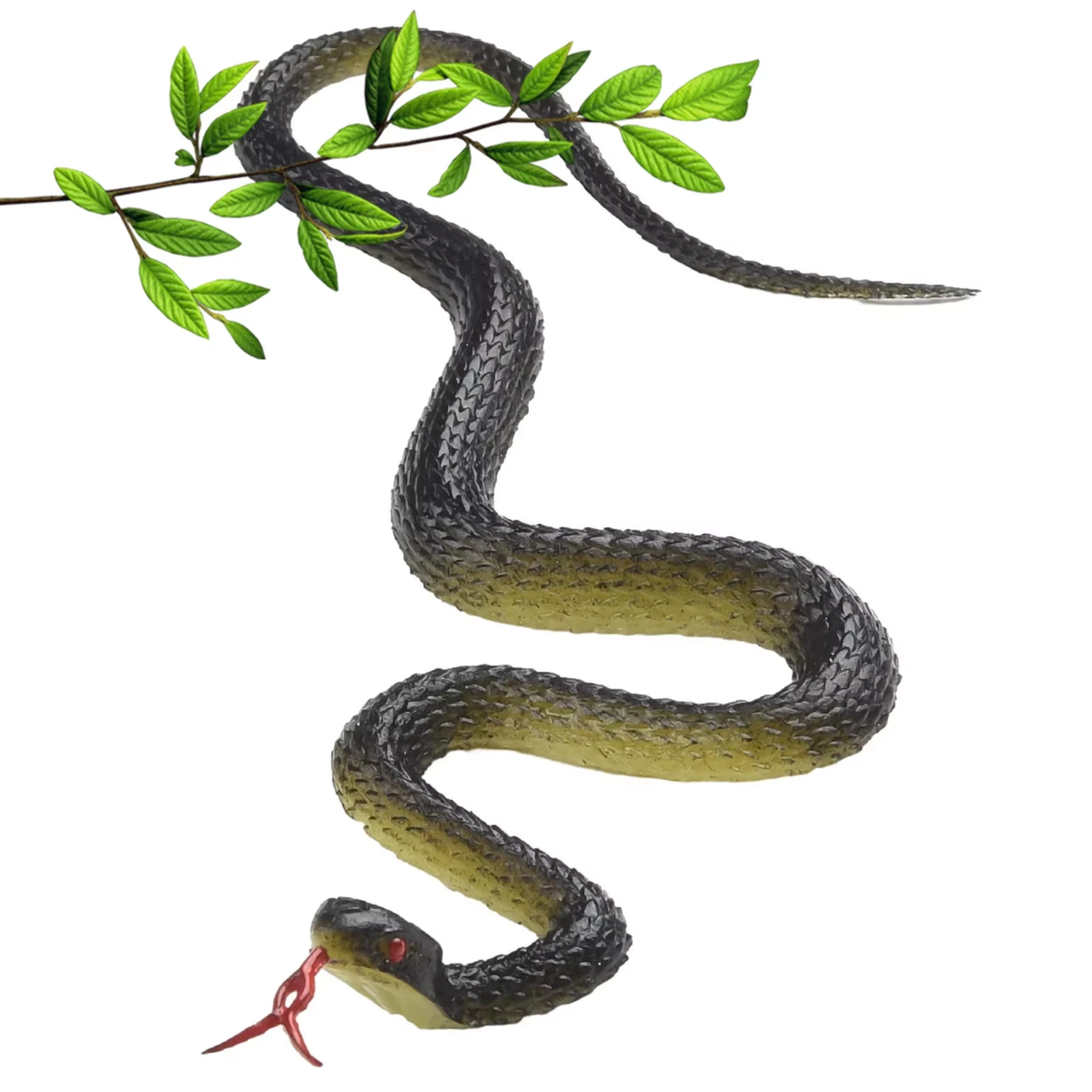 45cm Fake Realistic Rubber Toy Snake Simulation Anaconda Scary Halloween To Scare Birds Props Prank Trick Toy Accessories