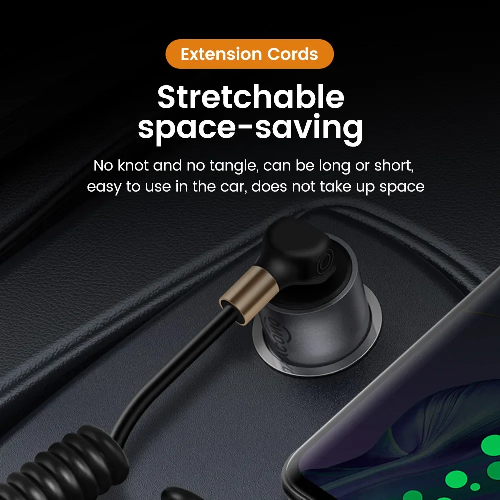 Olaf Spring USB Type C Cable Fast Charging 90° Elbow USB C Charge Data Cable For Samsung Xiaomi Huawei Retractable Type C Cable