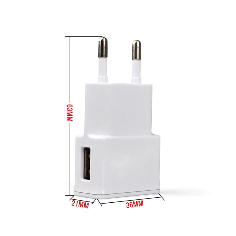 1 adaptador de carregador de celular para viagem, carregador USB de parede, plugue USB EU/US, adequado para carregador de celular Samsung, iPhone.