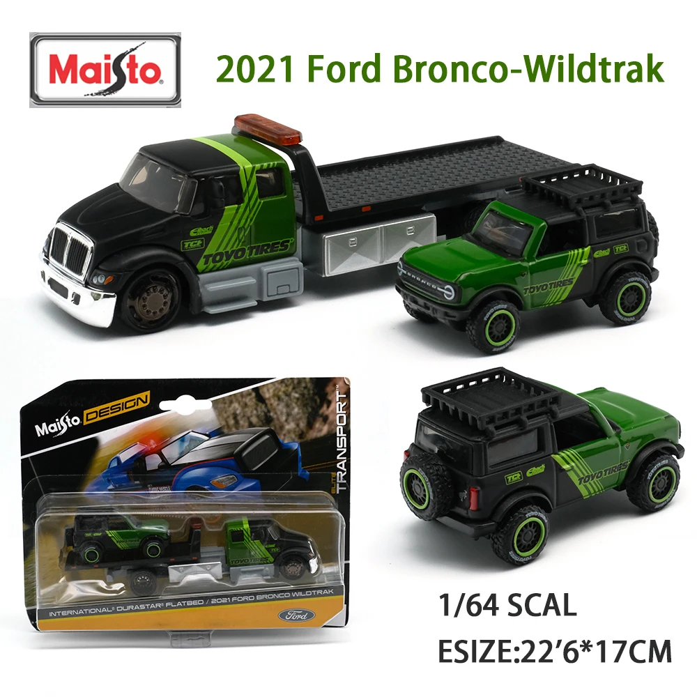 Maisto 1:64 Diecast Alloy Model Car 1/64 Muscle Convertible 1987 Buick T-Ype Transportation Fleet Trailers Ford Bronco Wildtrak