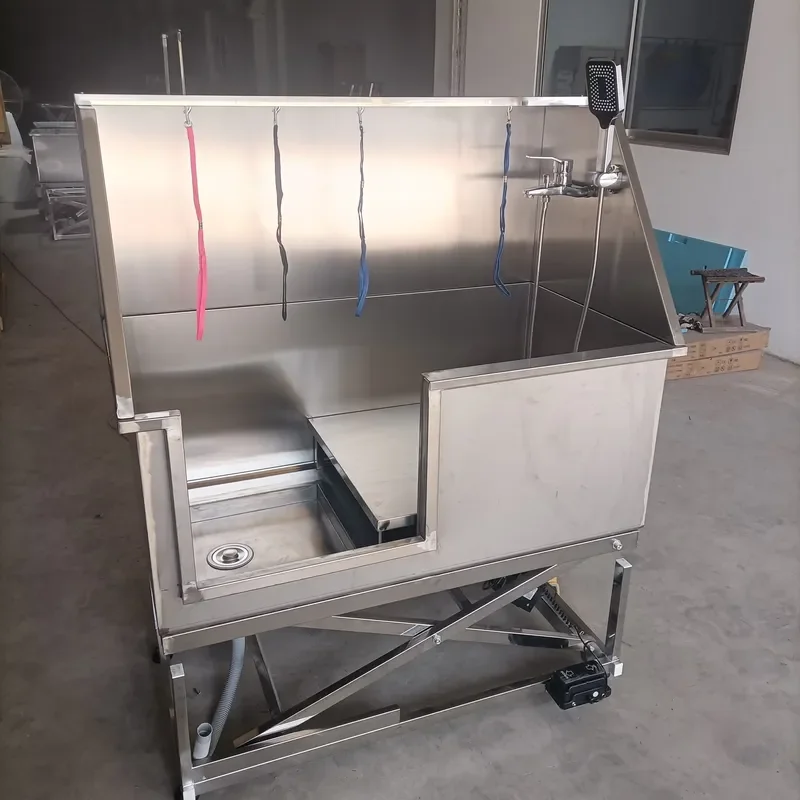 Electric Dog Grooming Tub Adjustable Height Stainless Steel Pet Bathing Station for Home and Commercial Use Indoor Wash Basin