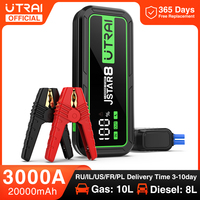 UTRAI  20000mAh Car Jump Starter Power Bank 3000A Car Booster Auto Emergency Starting Device Jump Start for Petrol Diesel