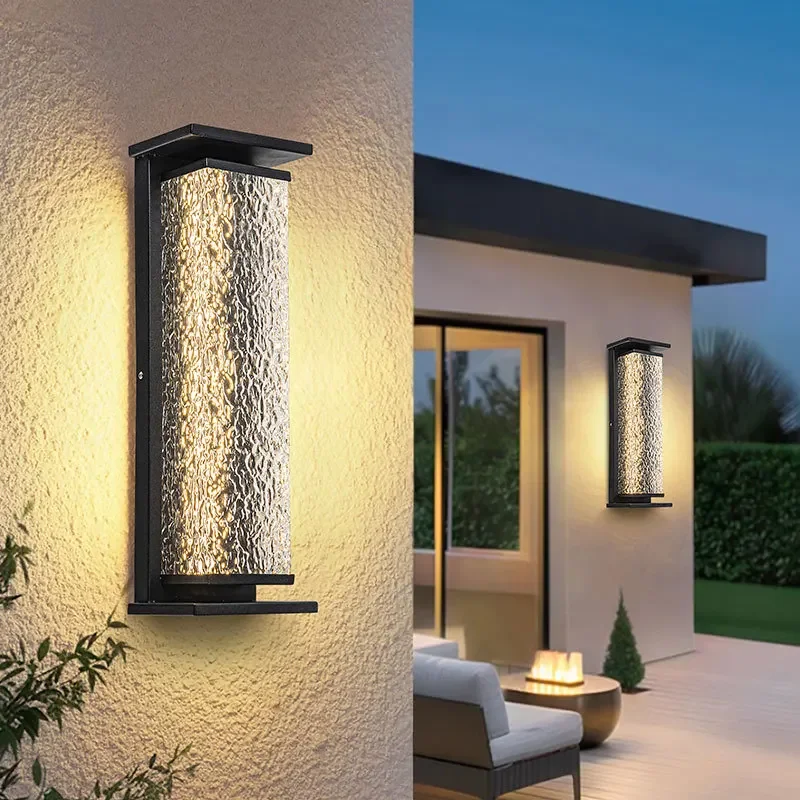 

Simple Outdoor Waterproof Wall Lamp Modern Outdoor Villa Courtyard Wall Long Strip Wall Lights LED Silver Black Light Fixture