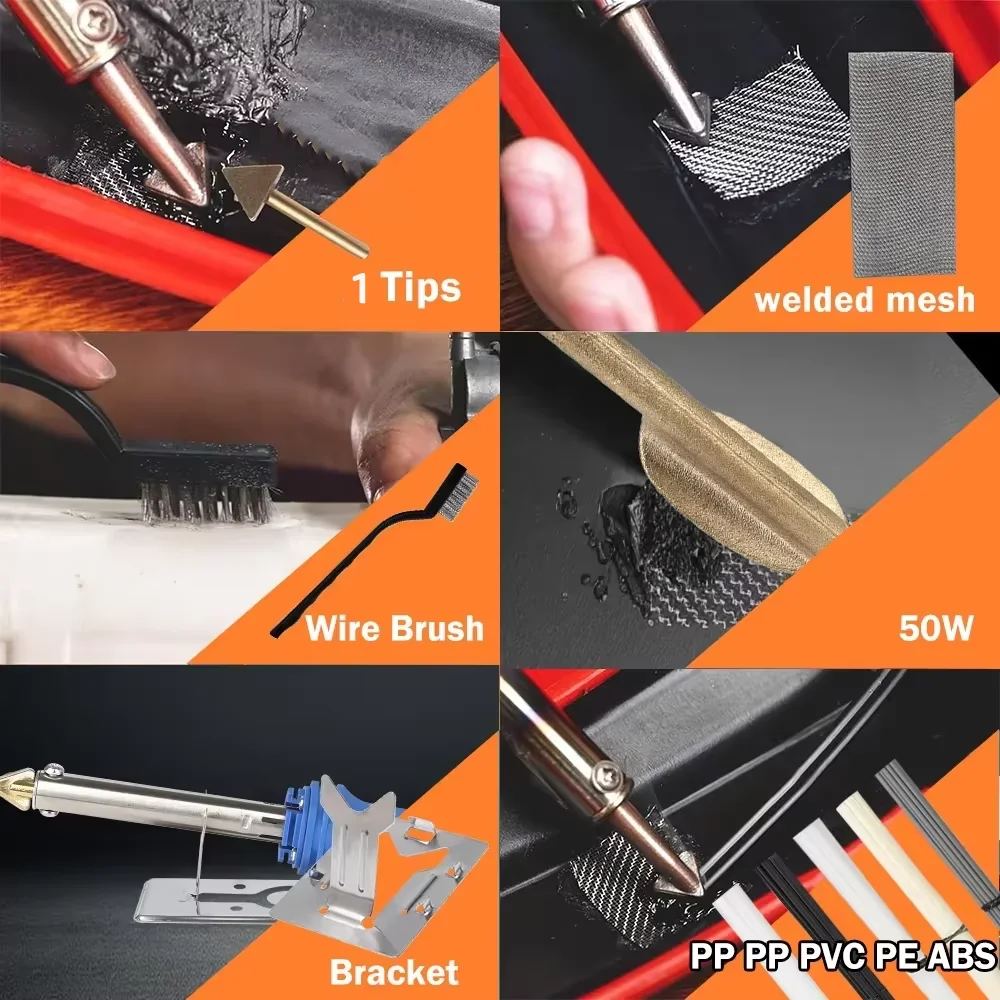 50W/100W Plastic Welding Repair Car Bumper Repair Soldering Iron Kit Temperature Controlled Soldering StationRepair Ironing Tool