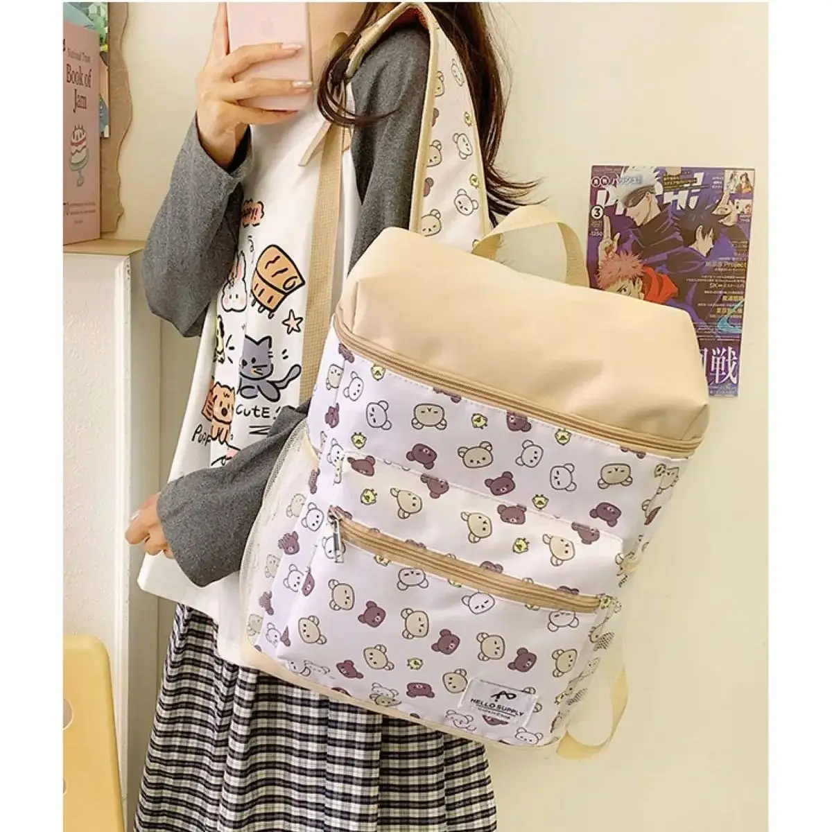 กระเป๋าเป้สไตล์เกาหลีแบบใหม่ กระเป๋านักเรียนอเนกประสงค์ กระเป๋าผู้หญิง กระเป๋าเป้เดินทาง กระเป๋าสะพายหลังสำหรับเดินทางไปทำงานทุกวัน น่ารัก น้ำหนักเบา