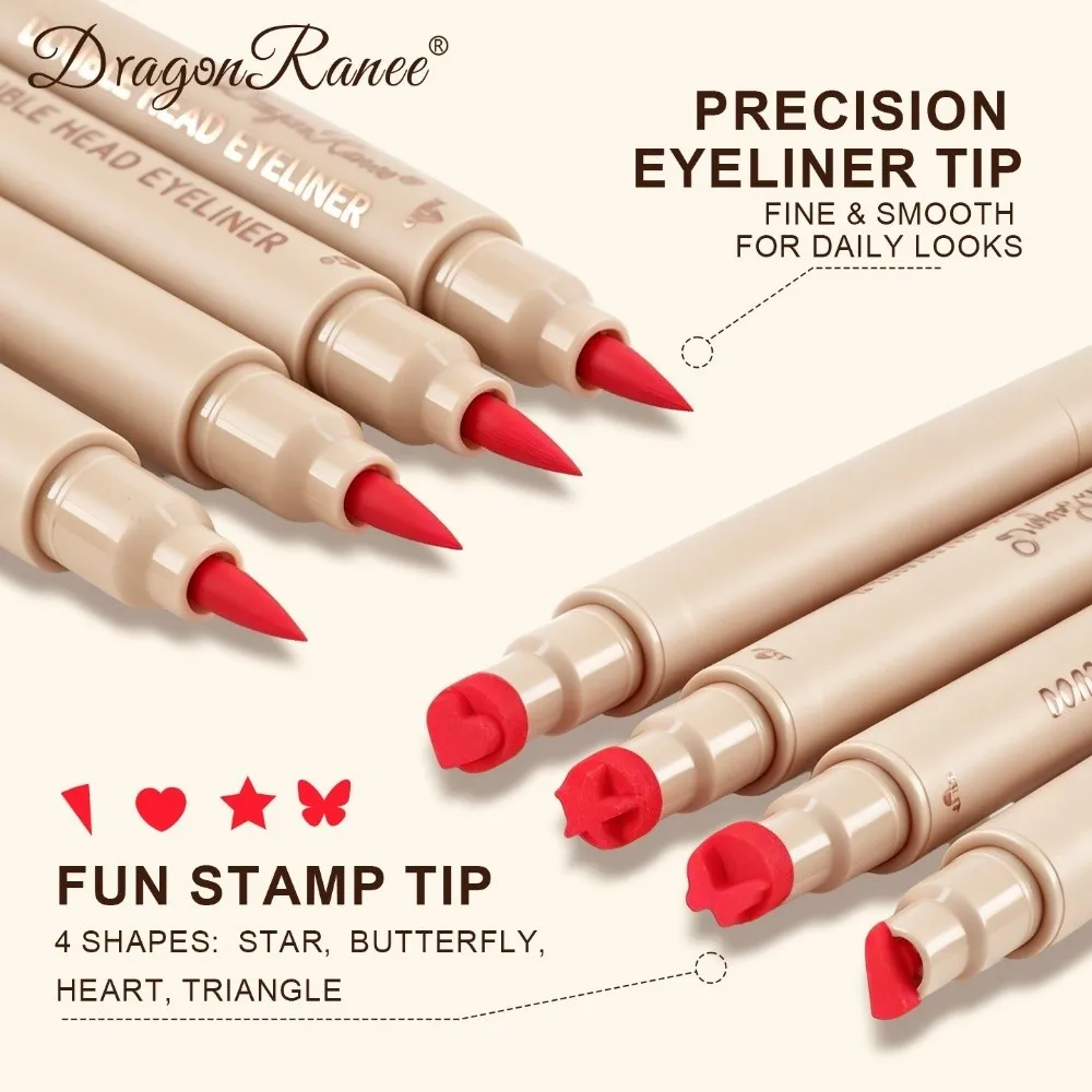 Double Head Liquid Stamp Eyeliner Long Lasting Smudge-Proof Colorful Eye Liner Pencil Quick Drying Waterproof