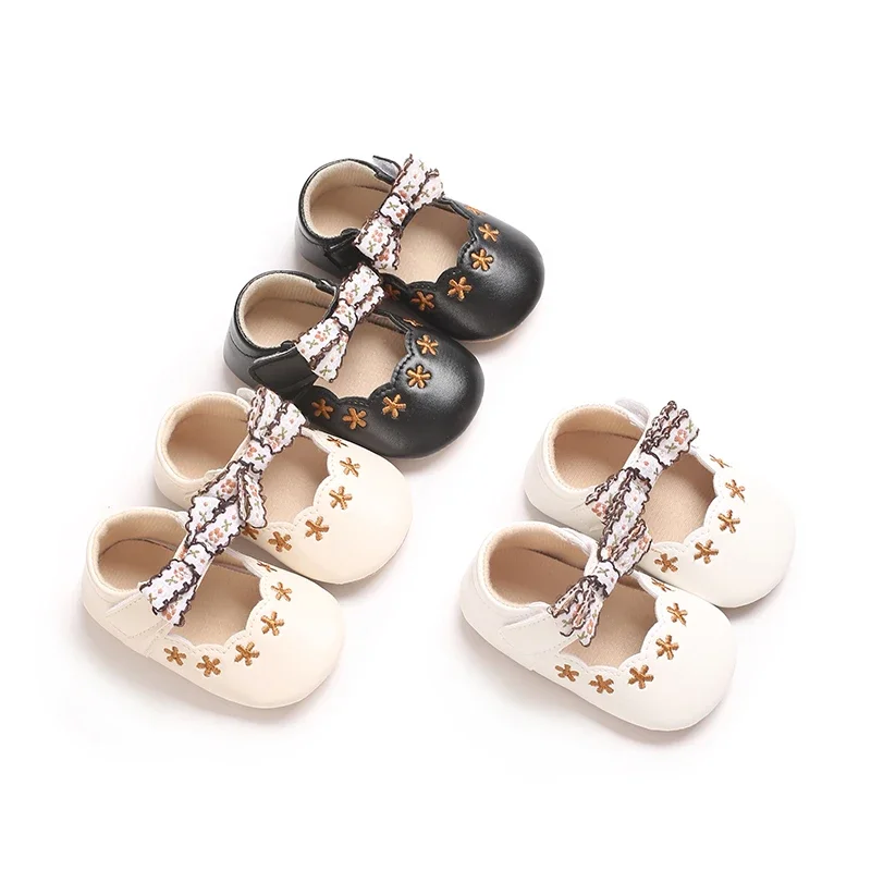 Baby Mädchen Prinzessin Schuhe süße und atmungsaktive Schleife für kleine Kinder Anti-Rutsch-Blume lässige Sportschuhe Baby Schuhe mit weichen Sohlen – Detail 2
