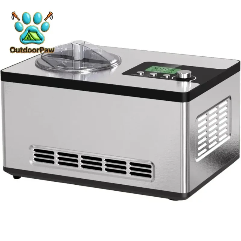 %a Ice Cream Maker, No Pre-Freezing Automatic Ice Cream Machine 2.1 Quart with Built-in Compressor and LCD Timer for Gelato