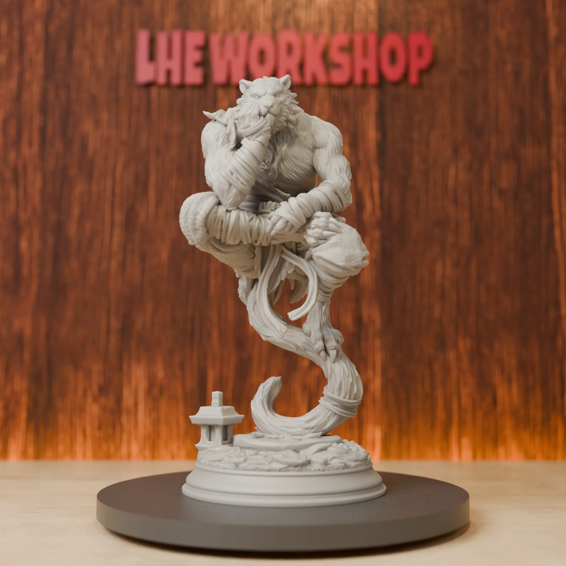 Tabaxi Wandering Monk Miniatures | 28mm-75mm | Resin 3D Printed DND Pathfinder Mini | Unpainted Grey