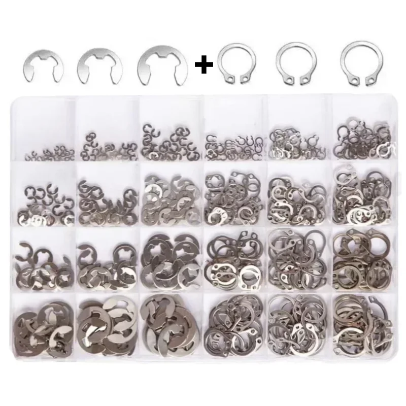 327 Uds. Clips de retención tipo E/C de acero inoxidable, juego de arandelas, anillo a presión, junta de sellado de retención, sujetadores, accesorios para coche
