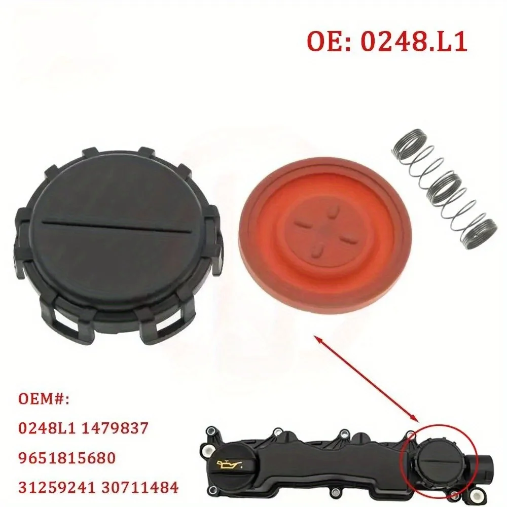 Car Exhaust Valve Cover  Engine PCV Valve Cover Repair Kit Including Diaphragm For CitroëN 1.6 HDI Berlingo C2 C3 C4 C5 Peugeot