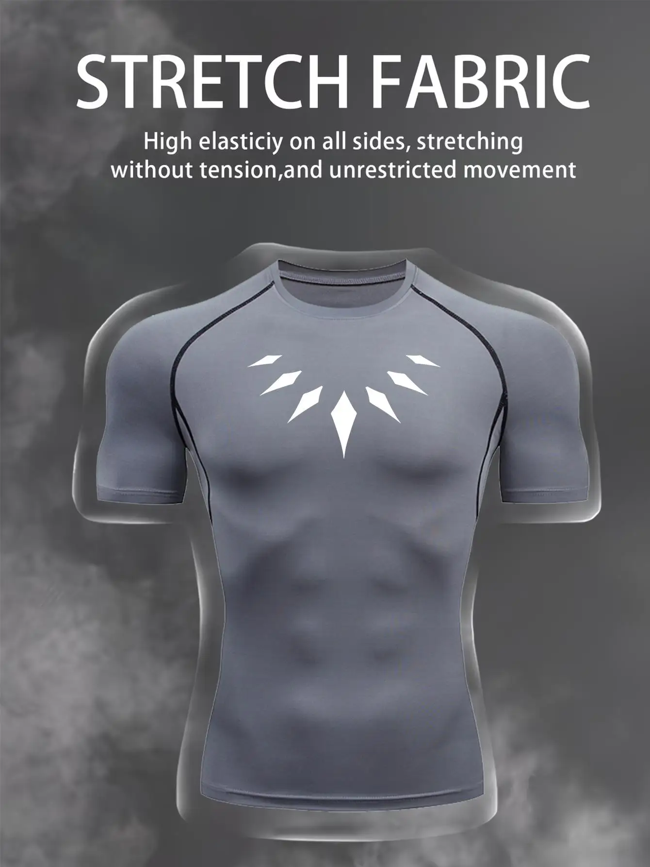 Men Running Compression T-shirt Short Sleeve Sport Tees Gym Fitness Sweatshirt Male Jogging Tracksuit Homme Athletic Shirt Tops