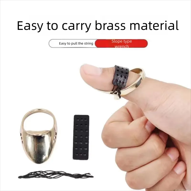 Archery Thumb Protection Brass Pulling Finger Tool Buckle Protection Ring Shooting Hunting Accessories - view 4
