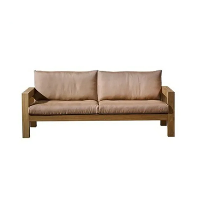 Outdoor teak sofa combination, creative waterproof solid wood sofa chair four-piece set
