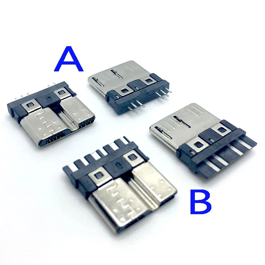 Micro USB 3.0 10Pin Male Connector B Type Speed Data Transmmission 10Pin Soldering USB Jack/Connector