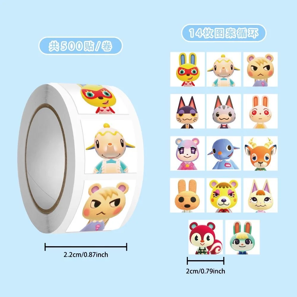 500 Stück/Rolle Animal Crossing: New Horizons Aufkleber DIY Skateboard Laptop Gitarre Handy Auto Siegel Etiketten Dekoration – Detail 2