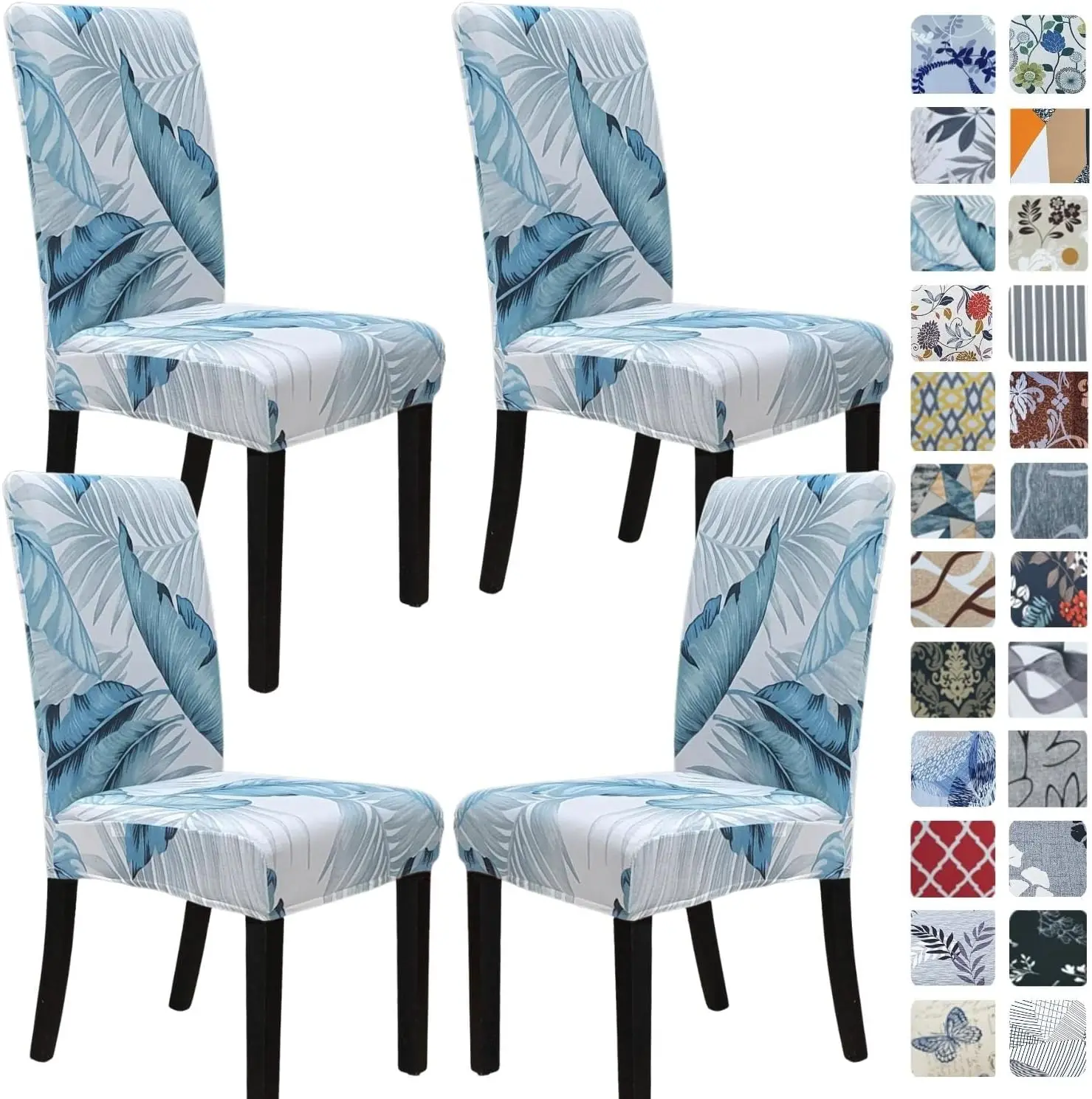 

Chair Covers For Dining Room Set Of 4, Stretch Dining Chair Cover, Washable Spandex Kitchen Parsons Chair Slipcovers, Removable