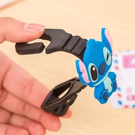 2pcs Cute Cartoon Stitch Hook for Car Accessories Seat Hook Kawaii Anime Disney Lilo & Stitch Shelving Convenience Hook