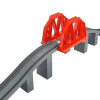 City View Large Building Bricks Wheel Bridge Big Size Track Bricks Train Straight Curved Switch Railway Compatible Duploes Toys
