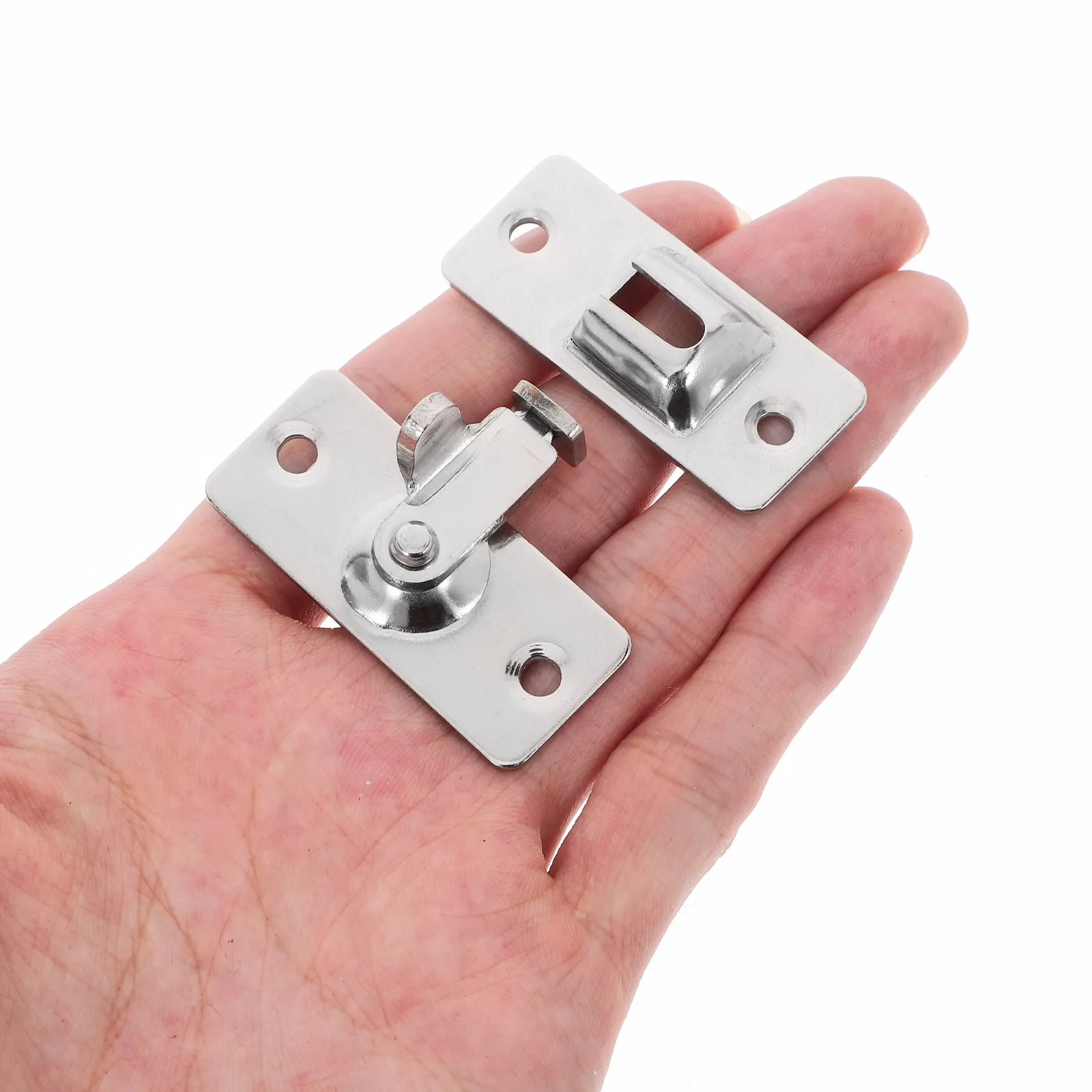 2Pcs Stainless Steel Lock Household Hasp Right Angle Sliding Barn Door Latch Sliding Door Lock Safety Locks for Outswing Doors