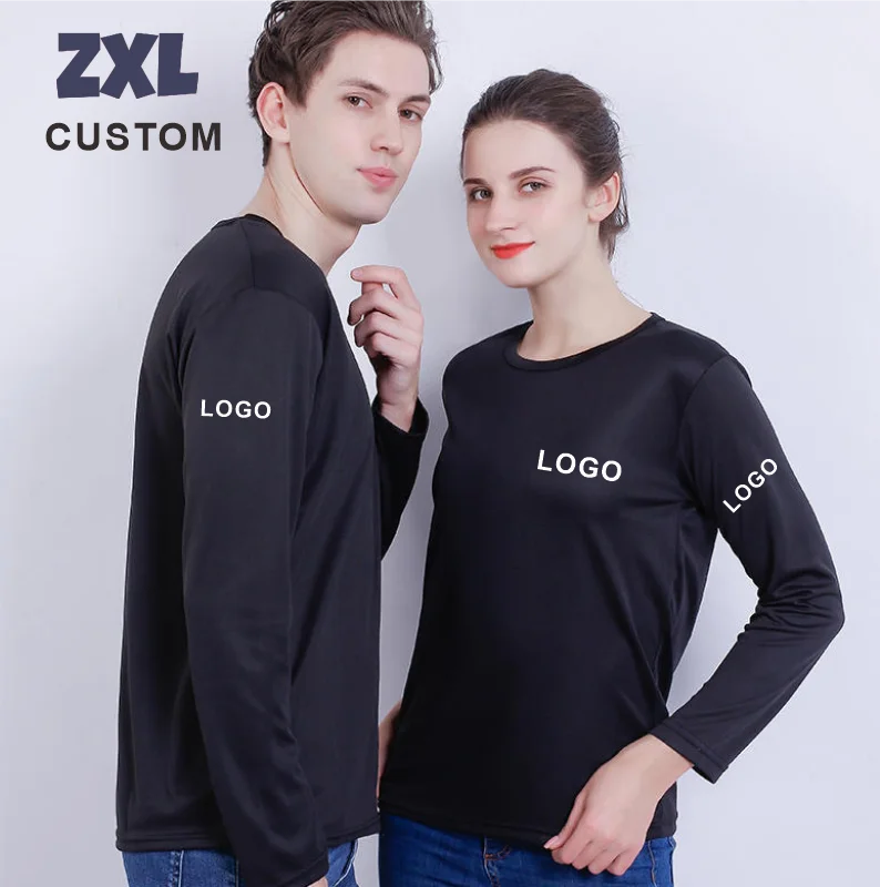 Quick-drying Custom Long Sleeve t shirt Solid Customized Sports t Shirts Personal Company Group Logo Design Customize Clothes