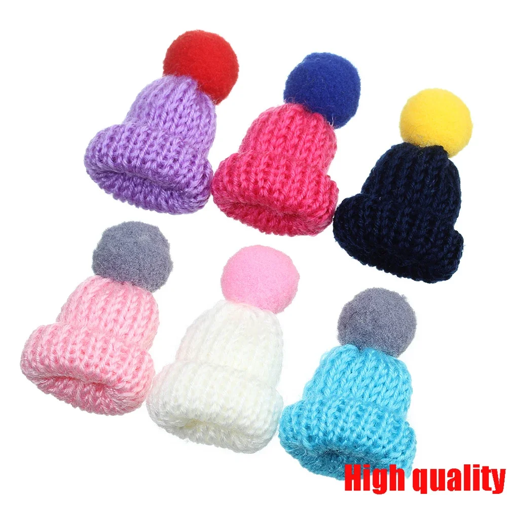 10-50 sztuk Mini Pompon kapelusze Handmade małe DIY Craft Supplie nakrycia głowy broszka szydełka zabawki wystrój akcesoria do biżuterii małe czapki