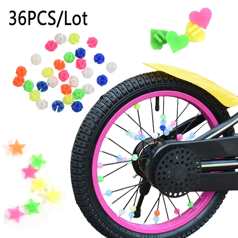 AliExpress 36pcs Bicycle Wheel Spoke Beads Multiple Color and Shape Children Bike Spoke Bead Cycling Plastic Spoke Wheel Decoration Clips