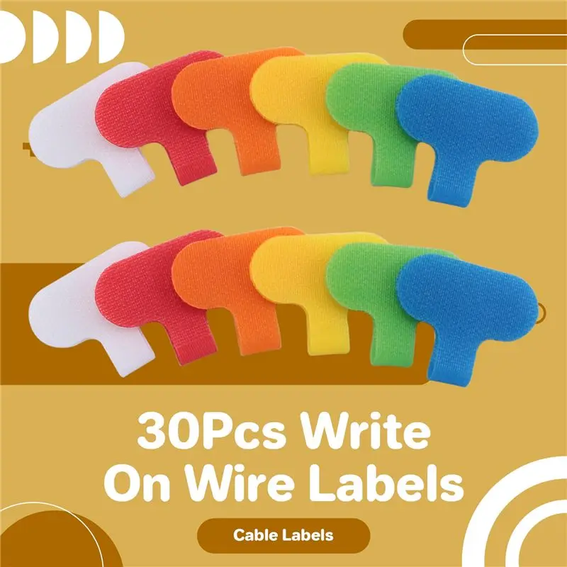 Stock Quantity 30 Piece Cable Labels Cord Labels Write On Wire Labels Tags Plastic For Cable Management And Identification