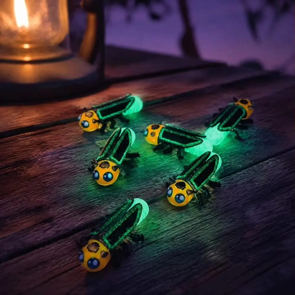 Durable Glow In The Dark Firefly Figurine Detailed Legs Translucent Abdomen Firefly Ornament Insect Figurine Table Decor