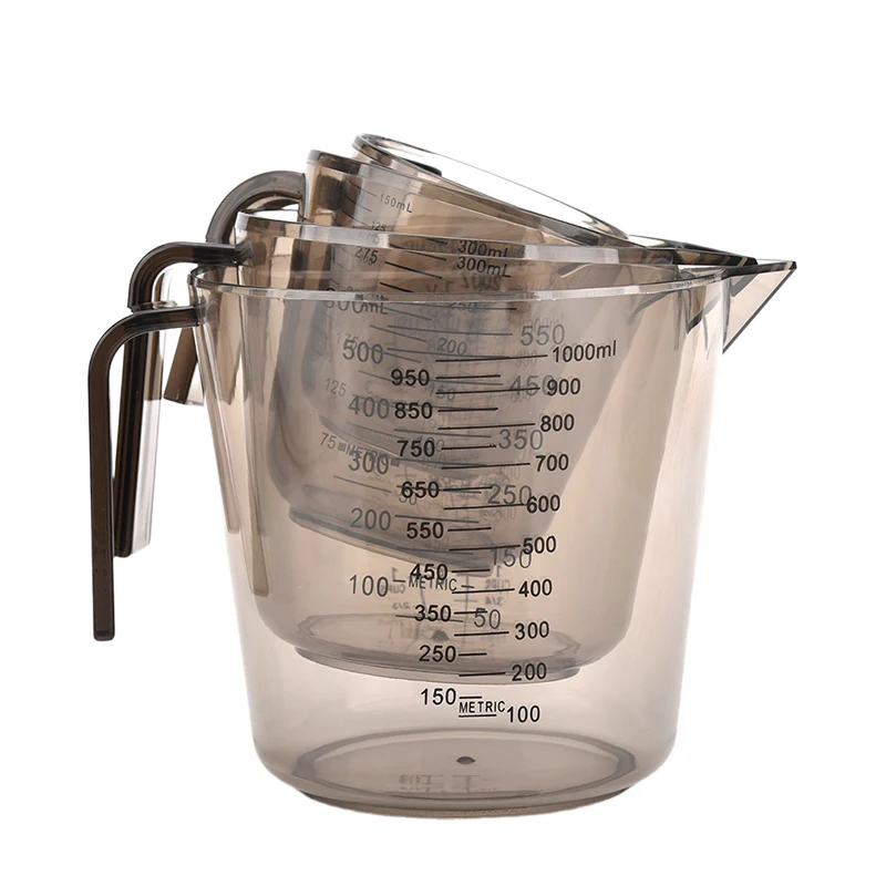 150/300/600/1000ml 1 Stück Messbecher für Backflüssigkeiten PS Skalenbecher Kunststoff Messvolumen Becher Küchen-Backwerkzeuge