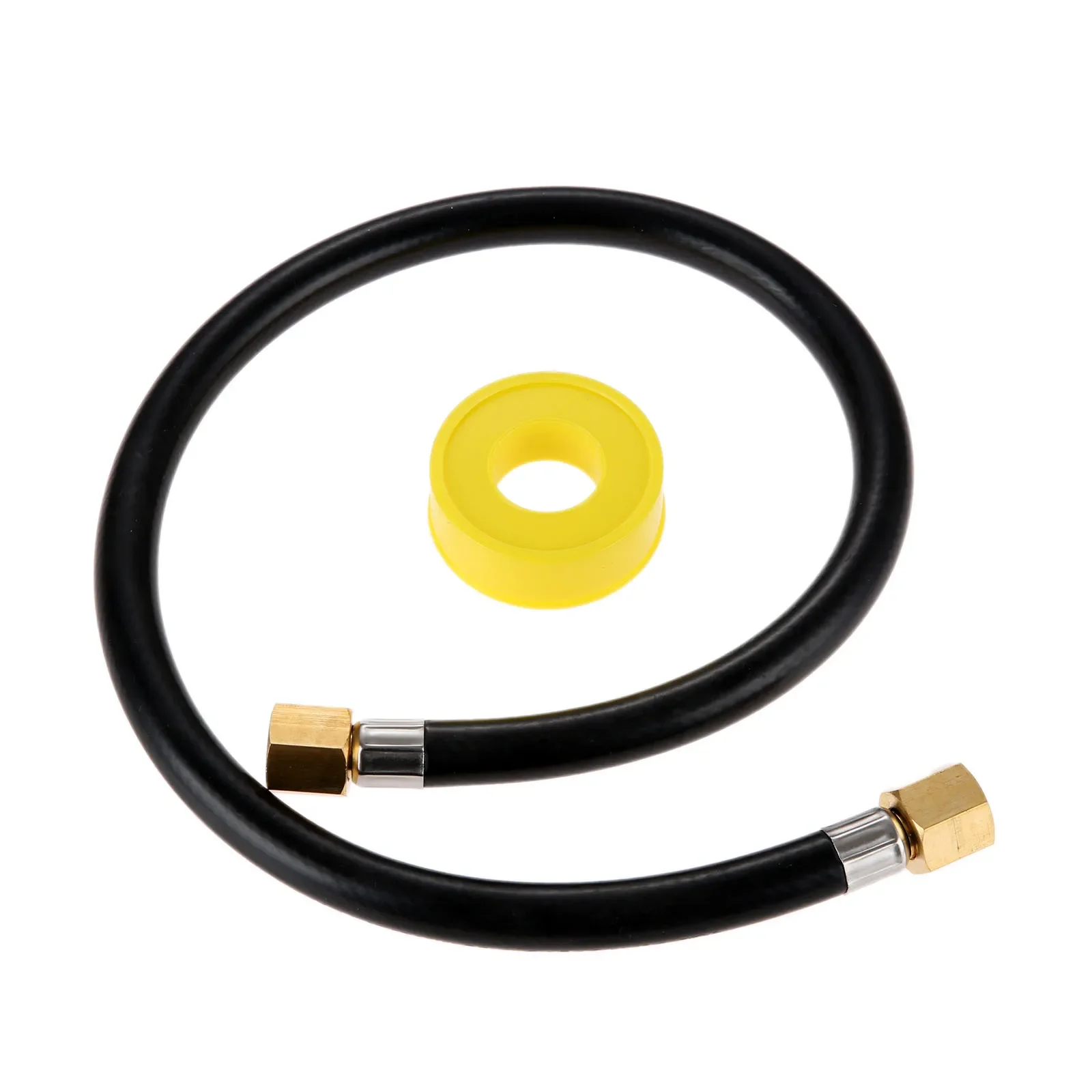 1kit 24 Inches Long Propane Fireplace Extension Connection Hose with 3/8 Femal Flare Nuts Low Pressure Gas Tape Grill BBQ Parts