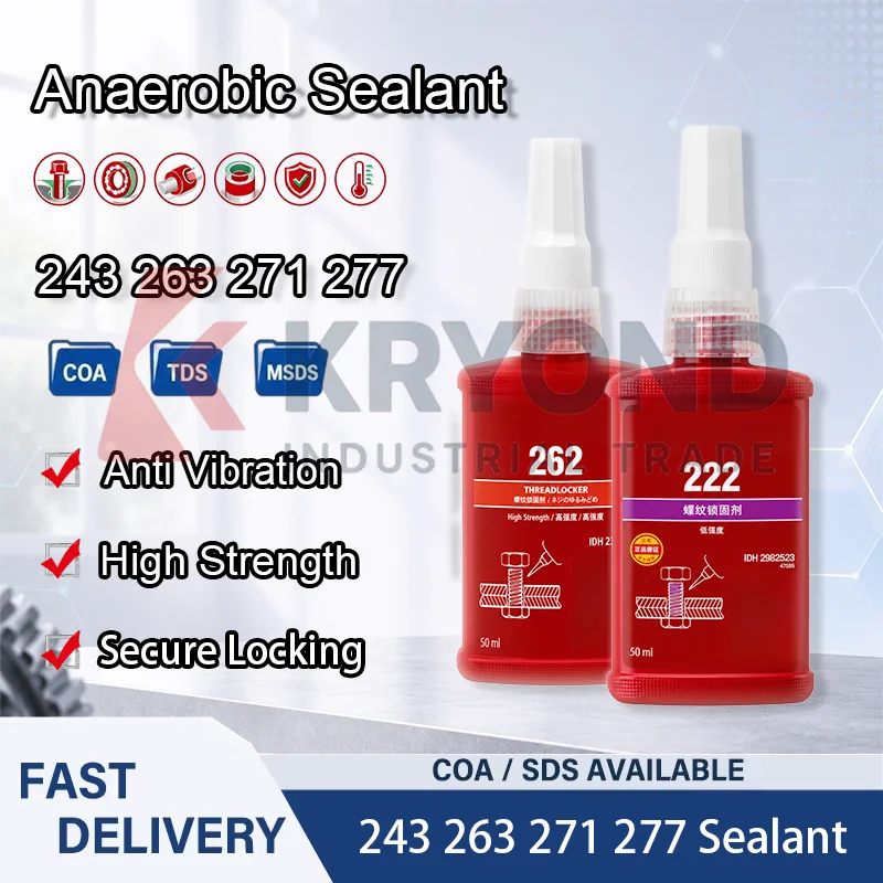 Industrial Anaerobic Threadlocking Sealant 243 222 242 262 263 271 272 277 290 High Strength Assembly Maintenance Material Pack