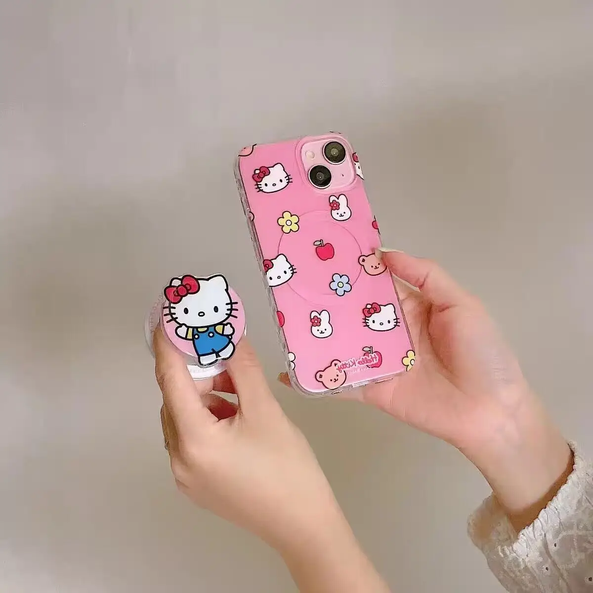 Магнитный держатель для беспроводной зарядки для Samsung Galaxy Z FLIP 6 5 4 3 S25 S24 S23 Plus Ultra Case Cute Hello Kitty Hard