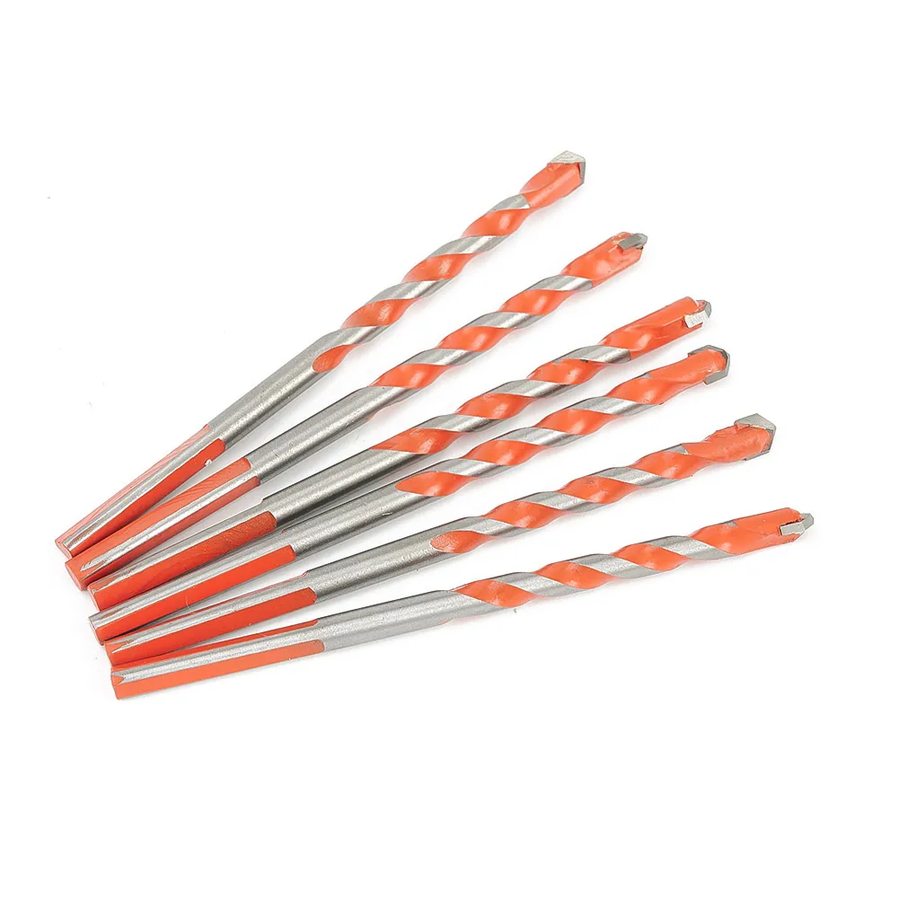 10pcs 6mm Triangle Drill Bit Multifunctional Triangle Hand Super Hard Alloy Concrete Cement Wood Drilling Electric Drill Bit