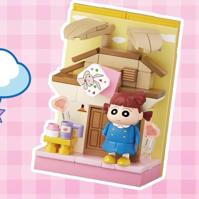 Anime Crayon Shin Chan Building Blocks Magnetic Refrigerator Sticker Ornament Puzzle Toy Cartoon Splicing Model Gift