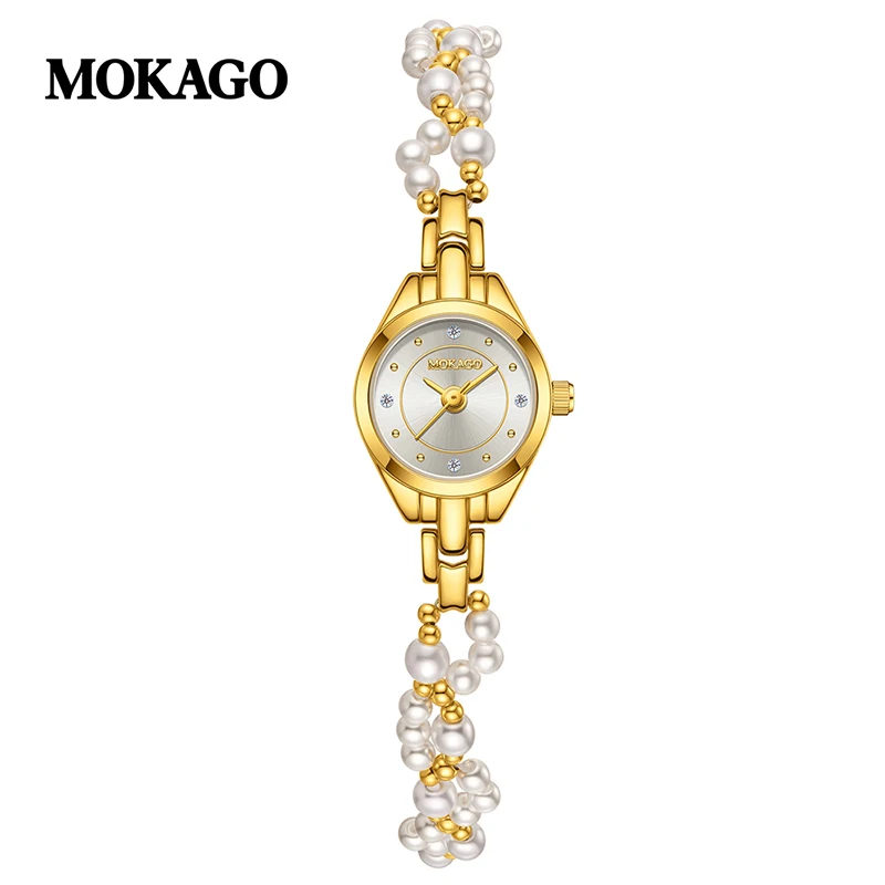 

MOKAGO 8136 Элегантные женские кварцевые часы с маленьким циферблатом, водонепроницаемый медный браслет, повседневные деловые часы для женщин, reloj mujer