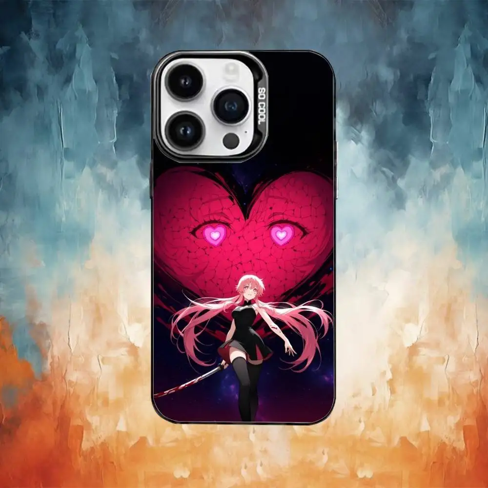 حافظة هاتف M-Mirai Anime Nikki لهاتف iPhone17,16,15,14,13,12,11 Plus، Pro Max غطاء مقاوم للصدمات من الحلوى السوداء غير اللامعة #2